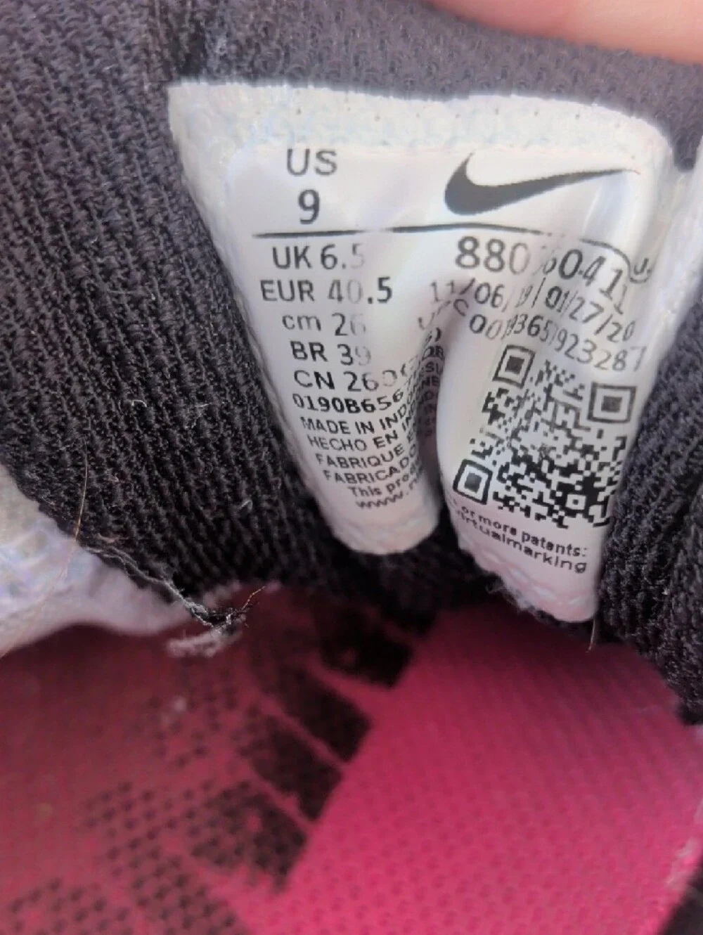 Nike Women's Pink and Gray Running Sneakers